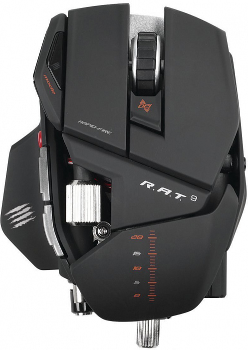 Mad Catz R.A.T.9 Wireless Gaming Mouse (MCB4370900B2/02/1) - беспроводная мышь (Matte Black)  купить в интернет-магазине icover