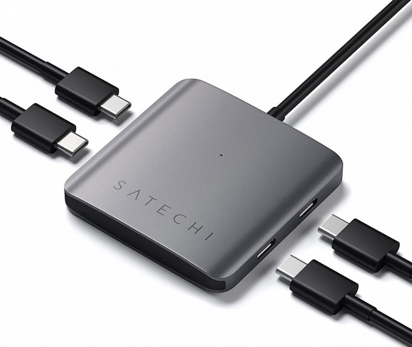 Хаб Satechi USB-C 4-Port ST-UC4PHM (Space Grey) купить в интернет-магазине icover