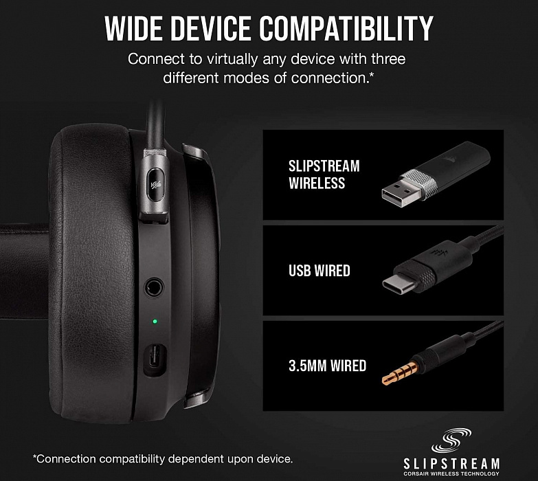 Игровая гарнитура Corsair Gaming Virtuoso RGB Wireless CA-9011185-EU (Carbon) купить в интернет-магазине icover