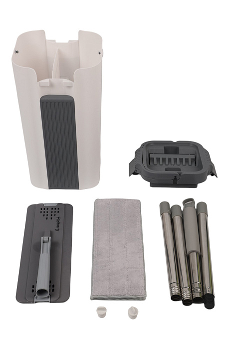 Швабра и ведро с отжимом Ridberg Scrape Mop Grand 4 pcs (White/Grey) купить в интернет-магазине icover