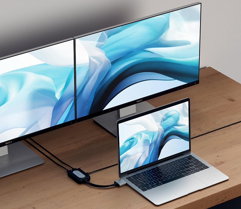 Адаптер Satechi Type-C Dual HDMI Adapter ST-TCDHAS (Silver) купить в интернет-магазине icover