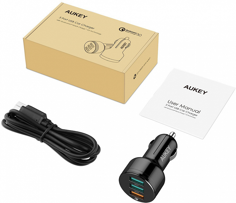 Автомобильное зарядное устройство Aukey CC-T11 (Black) купить в интернет-магазине icover
