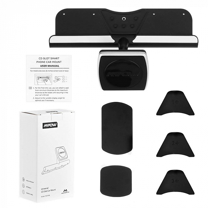Универсальный магнитный держатель в CD слот для смартфонов Mpow Magnetic 360 Swivel (Black) купить в интернет-магазине icover