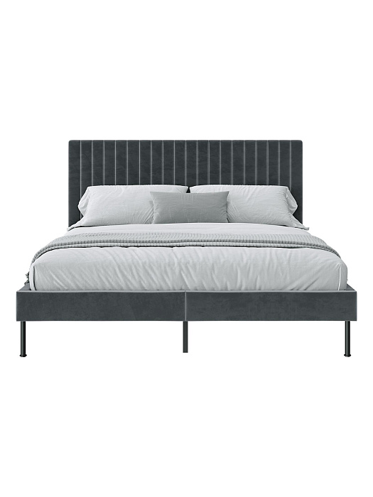 Кровать двуспальная RIDBERG LUGANO 160x200 Велюр NEO 26 (Grey) купить в интернет-магазине icover
