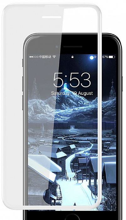 Защитное стекло Baseus Silk-screen Tempered (SGAPIPH7S-ZD02) для iPhone 6/6S/7/8 (White) купить в интернет-магазине icover