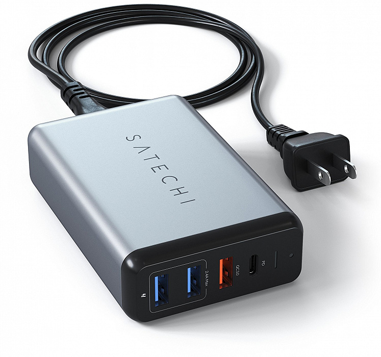 Сетевая зарядка Satechi Travel Charger ST-MCTCAM 75W (Space Gray) купить в интернет-магазине icover