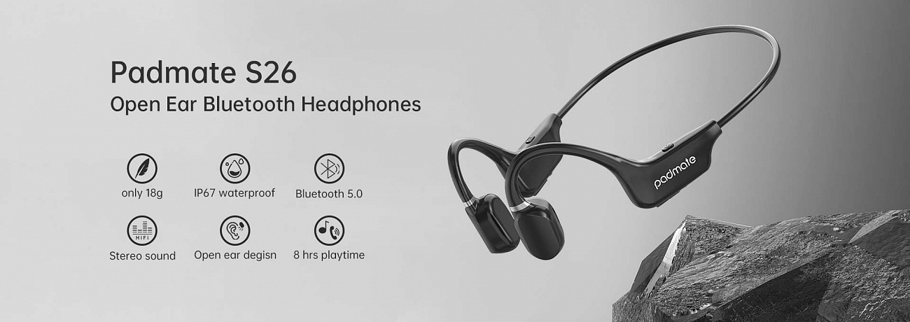 Беспроводные спортивные наушники Padmate S26 (Black) купить в интернет-магазине icover