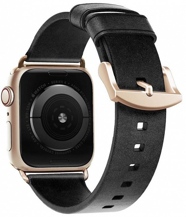 Ремешок Nomad Modern Strap (NM1A31SM00) для Apple Watch Series SE/6/2/3/4 38/40 mm (Black/Gold) купить в интернет-магазине icover