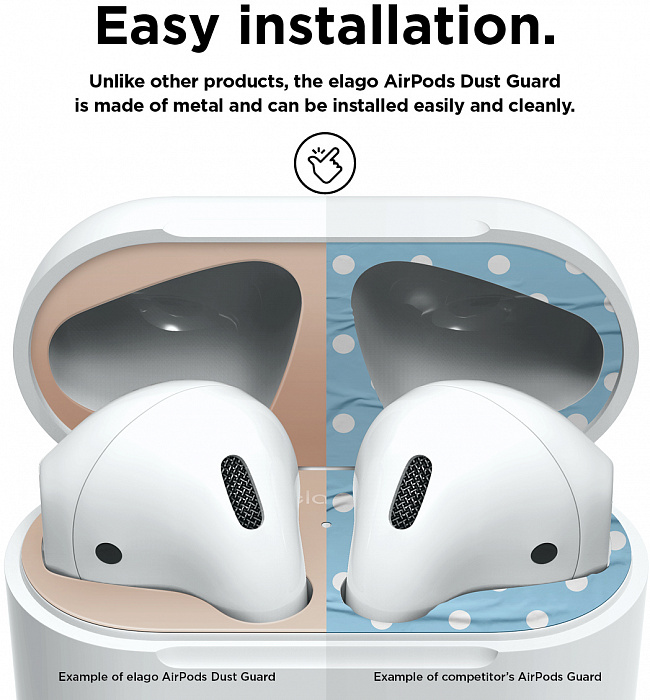 Защитная пластина Elago Dust Guard (EAP-GUARD-MRG-2S) для наушников Apple AirPods (Matt Rose Gold) купить в интернет-магазине icover