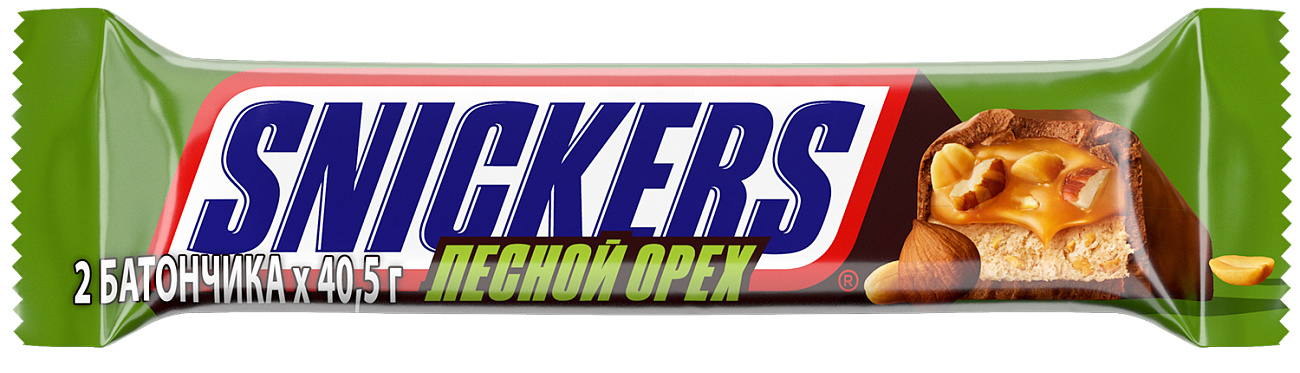 Шоколадный батончик Snickers Лесной орех (32х81г) купить в интернет-магазине icover
