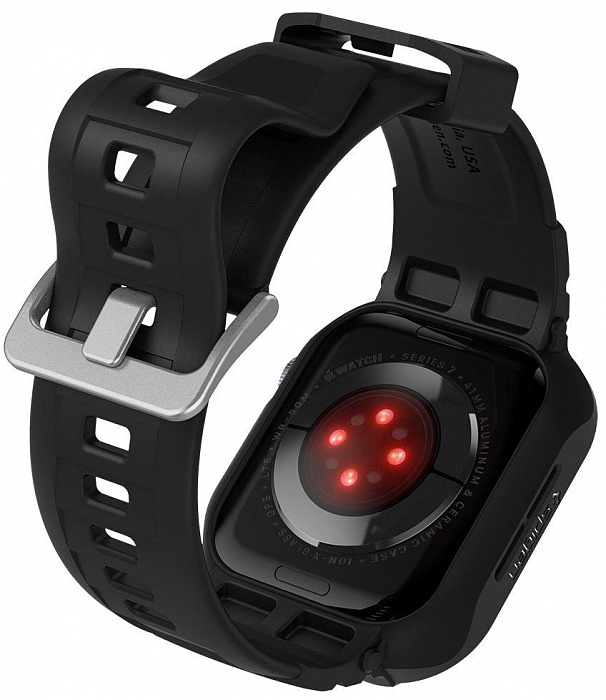 Чехол Spigen Rugged Armor Pro (ACS00546) для Apple Watch series 7/SE/6/5/4 41mm/40mm (Black) купить в интернет-магазине icover