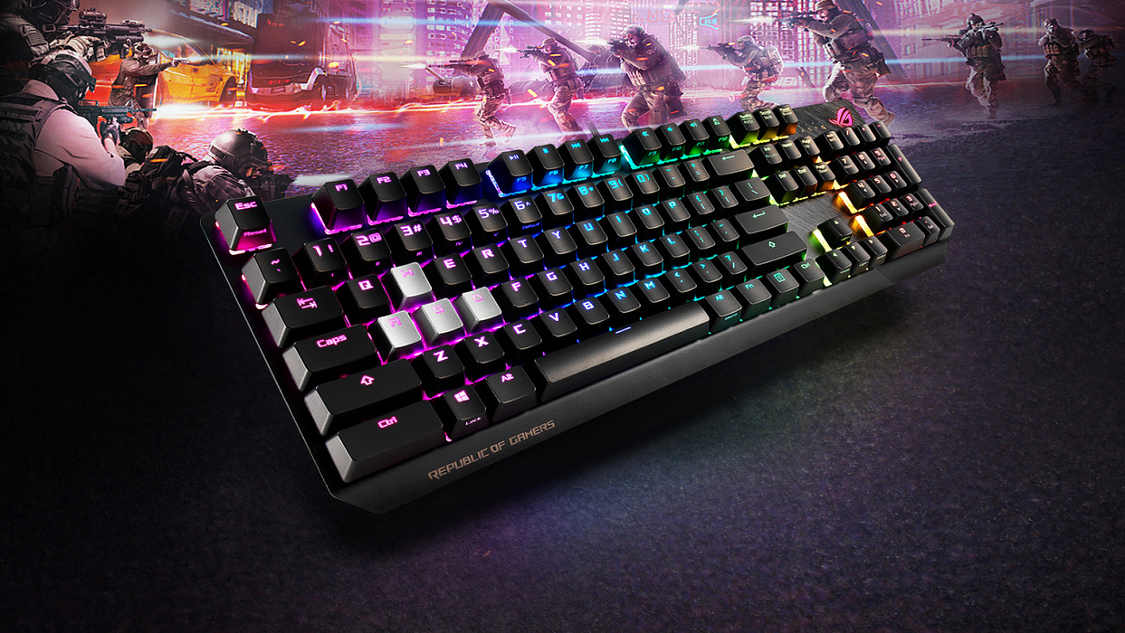 Игровая клавиатура Asus ROG Strix Scope Cherry MX Red 90MP0180-B0RA00 (Black) купить в интернет-магазине icover