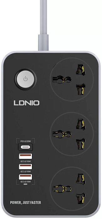 Сетевой фильтр LDNIO Intelligent Power Strip SC3412 3U 2м (Gray) купить в интернет-магазине icover