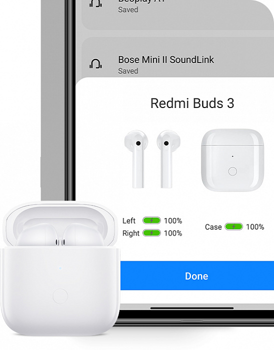 Беспроводные наушники Xiaomi Redmi Buds 3 (White) купить в интернет-магазине icover