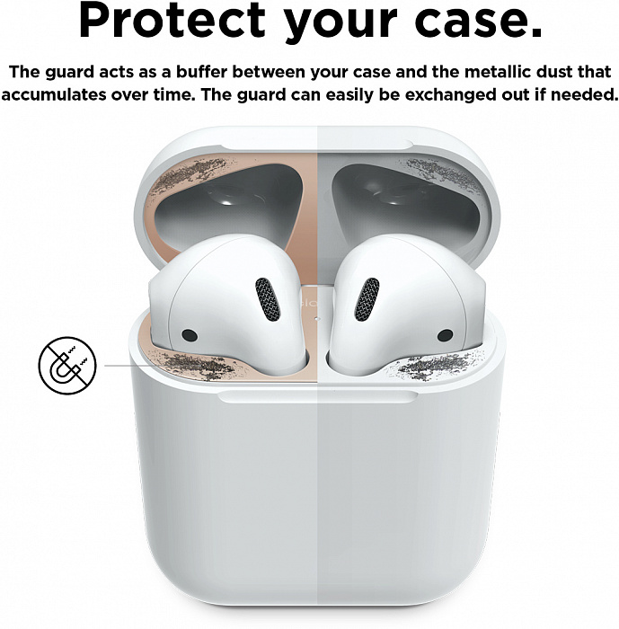 Защитная пластина Elago Dust Guard (EAP-GUARD-MRG-2S) для наушников Apple AirPods (Matt Rose Gold) купить в интернет-магазине icover