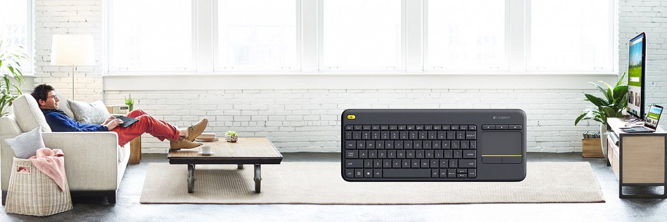 Беспроводная клавиатура Logitech Wireless Touch Keyboard K400 Plus 920-007147 (Dark) купить в интернет-магазине icover