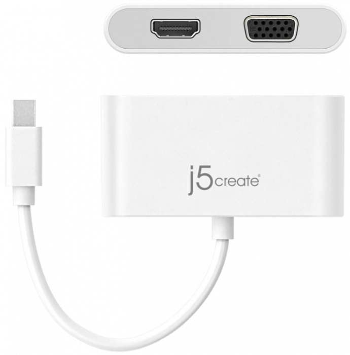 Переходник j5create JCA174 USB-C to VGA/HDMI (White) купить в интернет-магазине icover