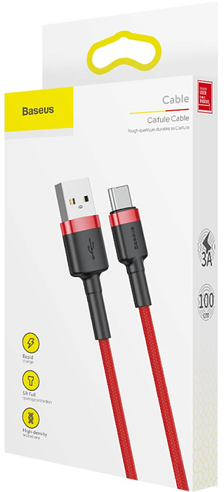 Кабель Baseus Cafule Series USB/USB-C 1m CATKLF-B09 (Red/Red) купить в интернет-магазине icover