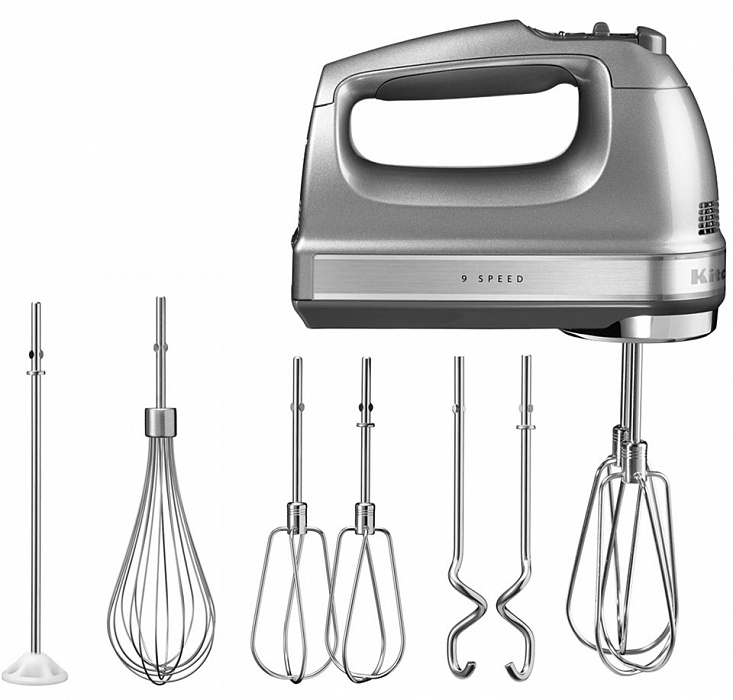 Миксер ручной KitchenAid 9-Speed Hand Mixer 5KHM9212ECU (Contour Silver) купить в интернет-магазине icover