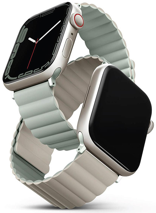Ремешок Uniq Revix reversible Magnetic (45MM-REVSAGBEG) для Apple Watch 42/44/45 mm (Sage/Beige) купить в интернет-магазине icover