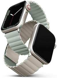 Ремешок Uniq Revix reversible Magnetic (45MM-REVSAGBEG) для Apple Watch 42/44/45 mm (Sage/Beige) купить в интернет-магазине icover