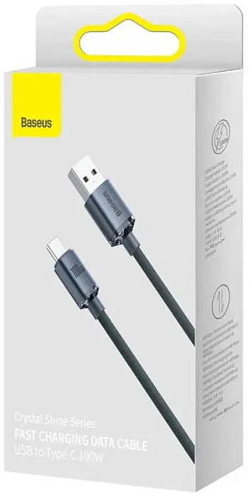 Кабель Baseus Crystal Shine (CAJY000501) USB-A/Type-C 100W 2m (Black) купить в интернет-магазине icover