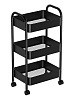 Этажерка узкая Ridberg 3-х ярусная на колесах (Black) купить в интернет-магазине icover