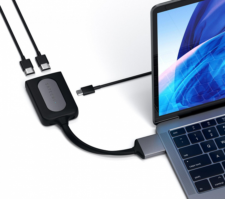 Адаптер Satechi Type-C Dual HDMI Adapter ST-TCDHAM (Space Grey) купить в интернет-магазине icover