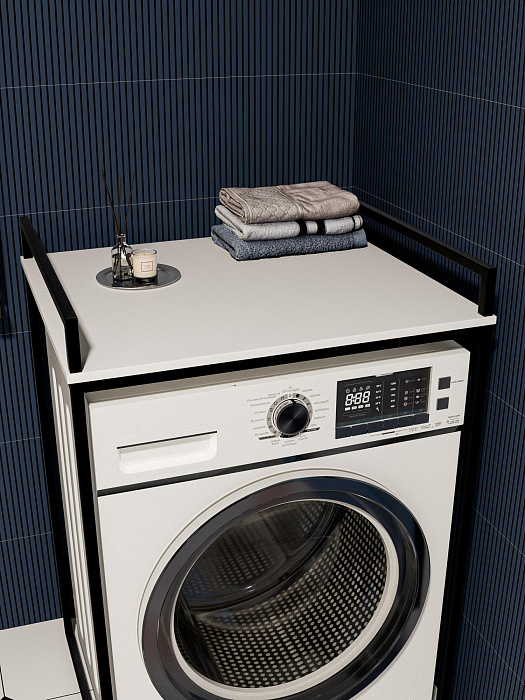 Стеллаж лофт для стиральной и сушильной машины RIDBERG CHICO (White/Black) купить в интернет-магазине icover