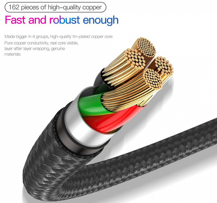 Кабель Baseus Horizontal Data Cable (CALSP-C01) USB/Lightning 2m (Black) купить в интернет-магазине icover