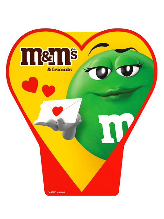 Сладкий подарок M&M'S и друзья Сердце на 14 февраля и 8 марта, набор конфет M&M'S, Skittles, Snickers, Milky Way, Twix (2 х 127 г.) купить в интернет-магазине icover