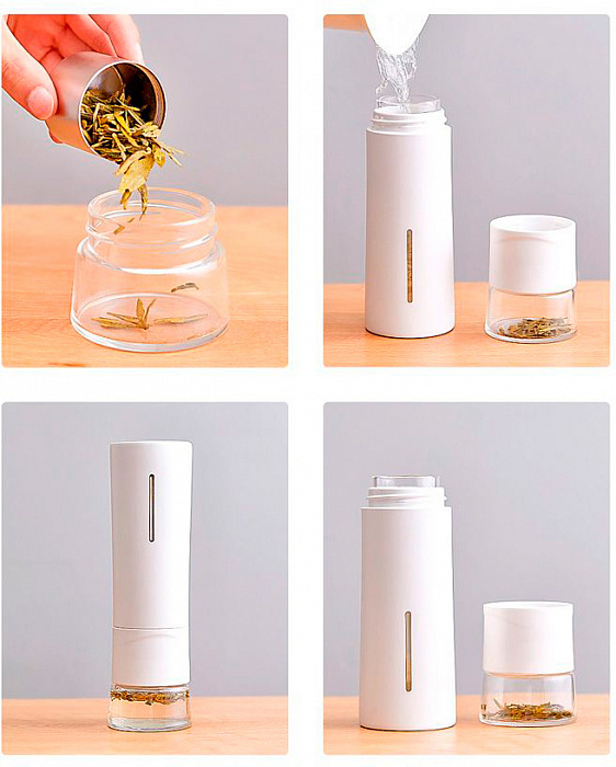 Термокружка Xiaomi Pinztea Portable Water Bottle with Tea Strainer (Black) купить в интернет-магазине icover
