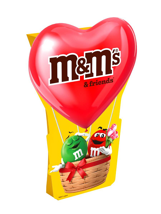 Сладкий подарок M&M'S и друзья Воздушный шар на 14 февраля и 8 марта, набор конфет M&M'S, Snickers, Twix, Bounty, Milky Way, Skittles (174 г.) купить в интернет-магазине icover