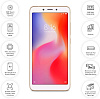 Смартфон Xiaomi Redmi 6A 16Gb M1804C3CG (Gold) купить в интернет-магазине icover