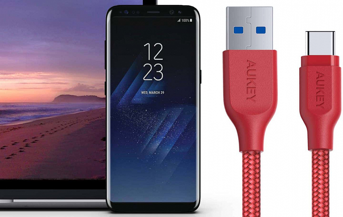 Кабель Aukey Braided Nylon (CB-AC1) USB-C to USB-A 3.1 1.2m (Red) купить в интернет-магазине icover