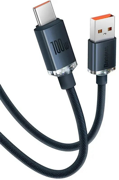 Кабель Baseus Crystal Shine (CAJY000501) USB-A/Type-C 100W 2m (Black) купить в интернет-магазине icover