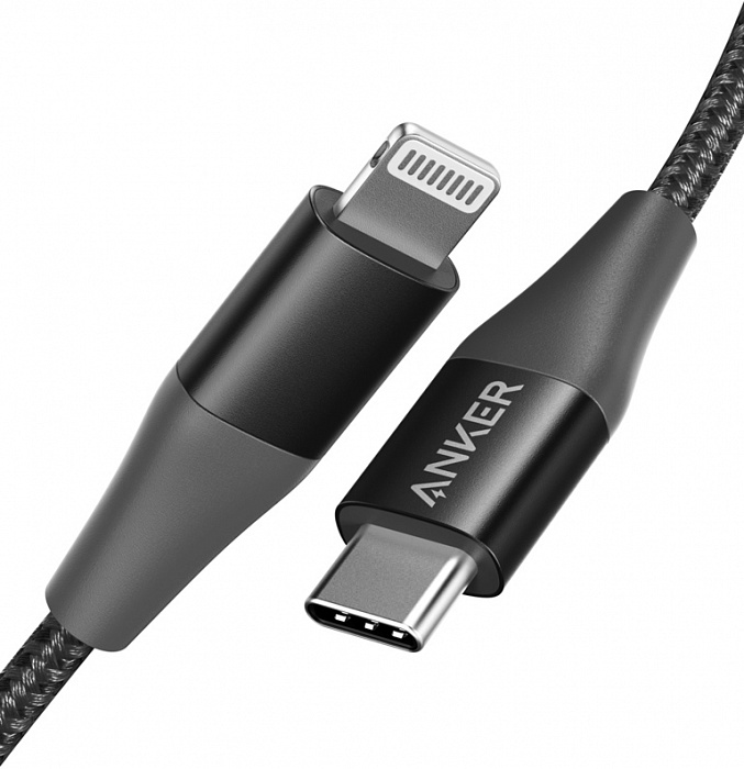 Кабель для iPod, iPhone, iPad Anker PowerLine+ II (A8652H11) Lightning/USB-C 0.9m (Black) купить в интернет-магазине icover