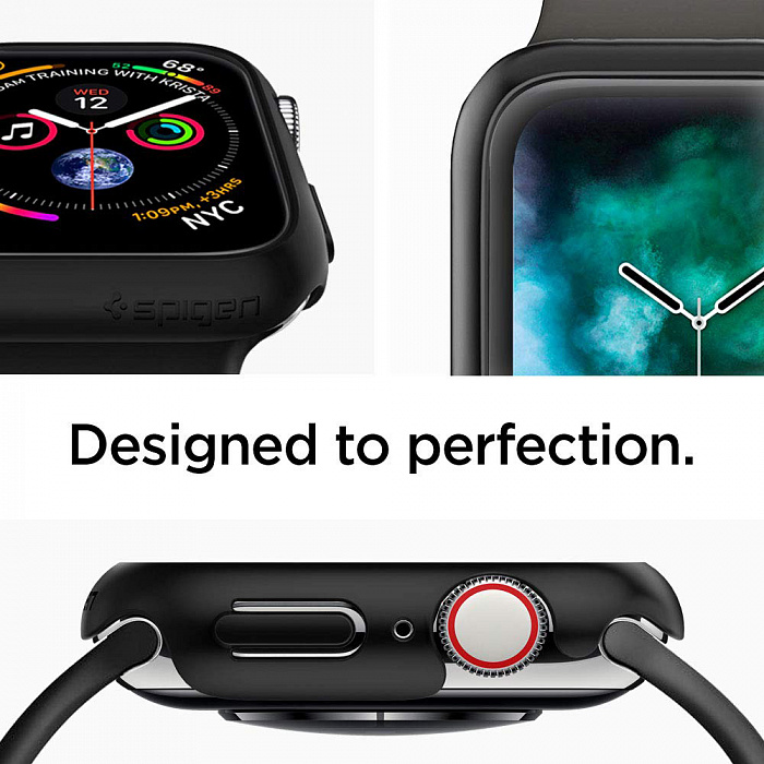 Чехол Spigen Thin Fit (061CS24484) для Apple Watch Series 4 40 mm (Black) купить в интернет-магазине icover