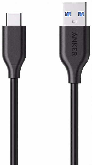 Кабель Anker Powerline 0.9 м (A8163H11) USB-C to USB 3.0 (Black) купить в интернет-магазине icover