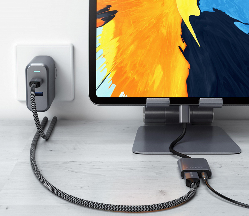 Кабель Satechi ST-TCC2MM USB-C 2m (Space Grey) купить в интернет-магазине icover