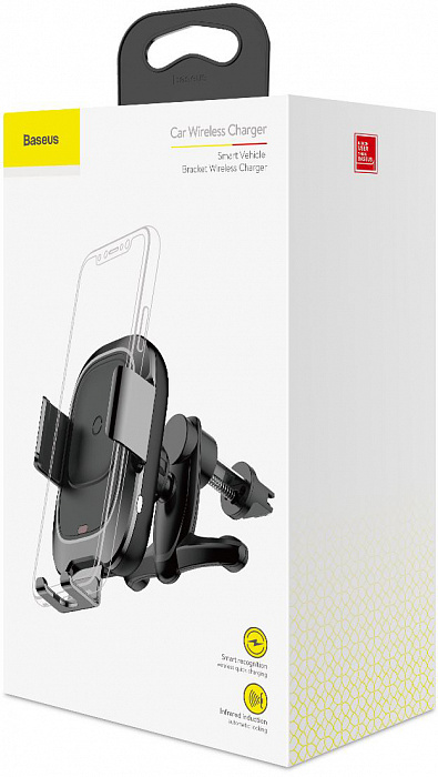 Автомобильный сенсорный держатель Baseus Smart Vehicle Bracket Wireless Charger (WXZN-01) для смартфона (Black) купить в интернет-магазине icover
