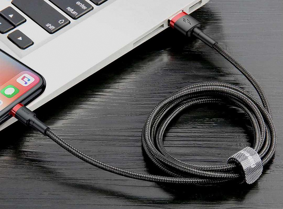 Кабель Baseus Cafule (CALKLF-R91) USB/Lightning 3m (Red/Black) купить в интернет-магазине icover