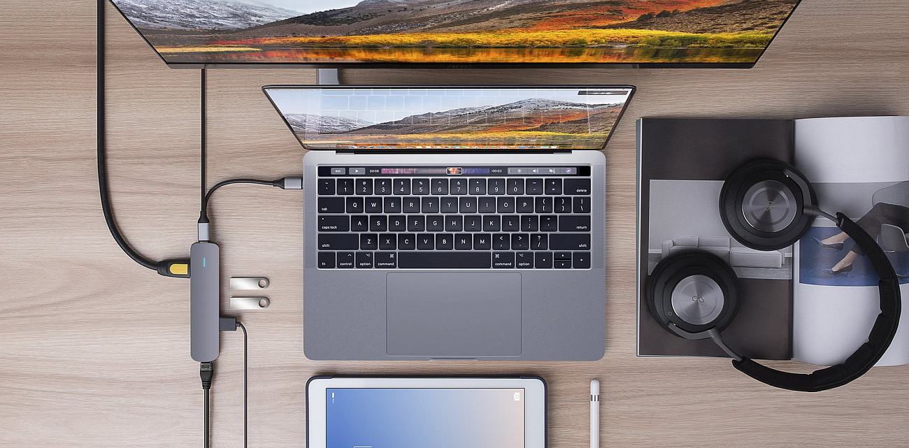 USB-хаб HyperDrive 6-in-1 USB-C (Space Grey) купить в интернет-магазине icover