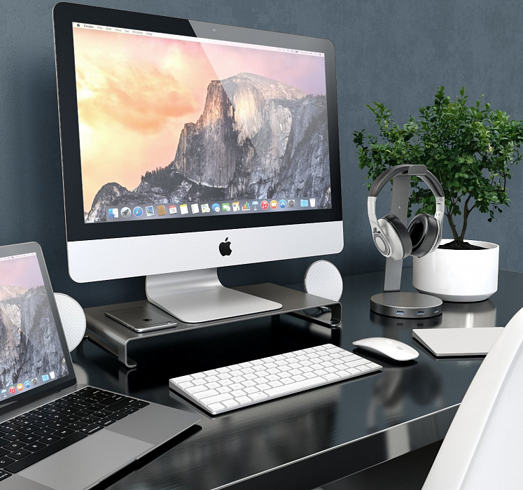 Подставка для монитора Satechi Aluminum Monitor Stand ST-ASMSS (Silver) купить в интернет-магазине icover