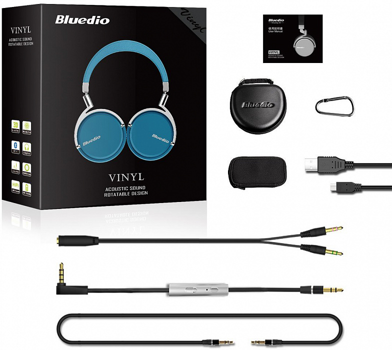 Bluetooth-наушники с микрофоном Bluedio Vinyl (Blue) купить в интернет-магазине icover