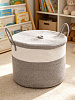 Тканевая корзина Ridberg L с крышкой (White/Grey) купить в интернет-магазине icover