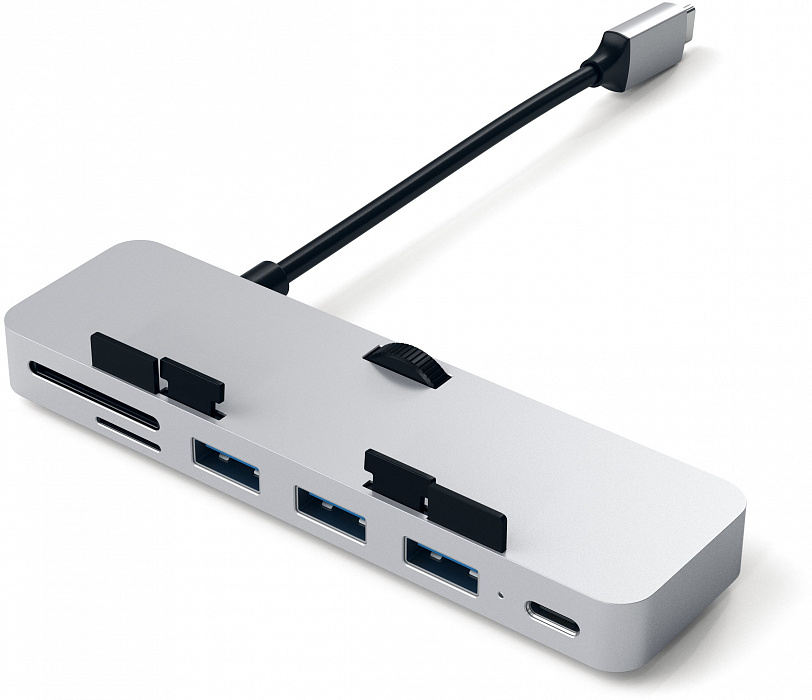 USB-концентратор Satechi Aluminum Type-C Clamp Hub Pro (Silver) купить в интернет-магазине icover
