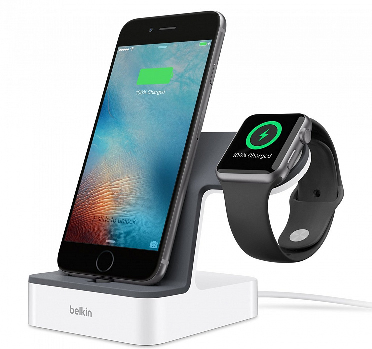 Док-станция Belkin PowerHouse Charge Dock для Apple Watch/iPhone (White) купить в интернет-магазине icover