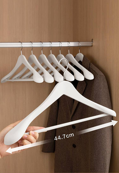 Вешалка-плечики для одежды деревянные широкие Ridberg 6 шт (White) купить в интернет-магазине icover