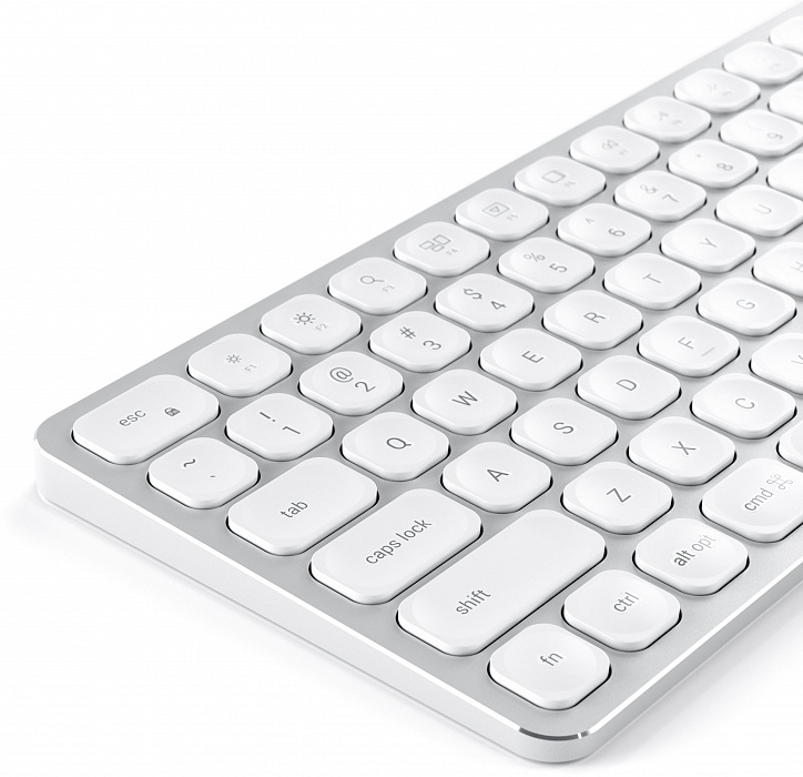 Беспроводная клавиатура Satechi Aluminium Bluetooth (ST-AMBKS-RU) русская раскладка (Silver) купить в интернет-магазине icover